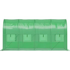 Kerti fóliaalagút üvegház 4x2x2 m 8 m² fém keret fólia UV 2 bejárat, Bauerkraft