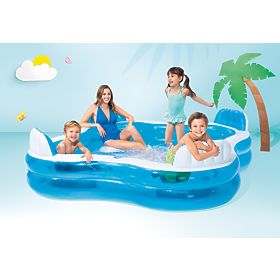 Kerti medence felfújható ülőkékkel 229x229cm Intex 56475, INTEX