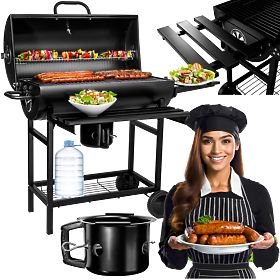 Kerti szögletes grillsütő 2 rács hamutartó BAREL