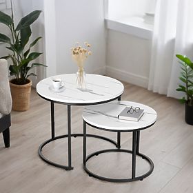 Két darabos Galen Small Loft Asztal Szett Fehér Márvány