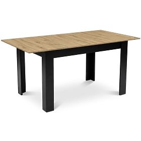 Kihúzható téglalap alakú asztal 120-160x80 cm konyhába, étkezőbe 4-6 személy részére, tölgy artisan