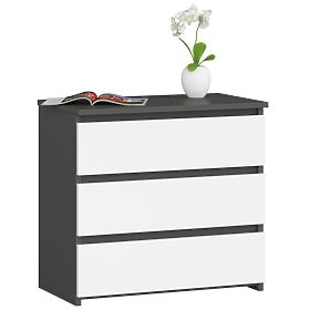 KOMÓD CL3 3SZ CLP PK GRAFIT SZÜRKE / FEHÉR