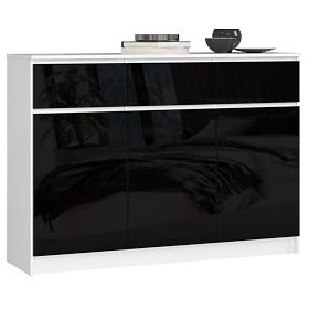 KOMÓD K140 3D 3SZ CLP PK FEKETE FÉNYES
