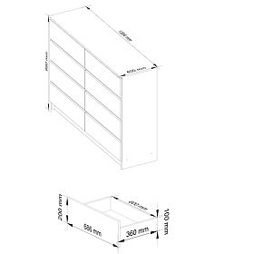 KOMÓD K140 8SZ CLP PK SONOMA / FEHÉR