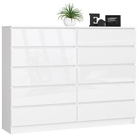 KOMÓD K160 10F CLP PK FEHÉR FÉNYES