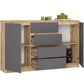 KOMÓD K160 2D 4SZ CLP PK ARTISAN / SZÜRKE