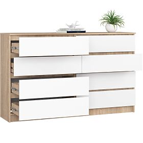 KOMÓD K160 8F CLP PK SONOMA TÖLGY / FEHÉR