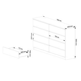 KOMÓD K160 8SZ CLP PK TÖLGY SONOMA