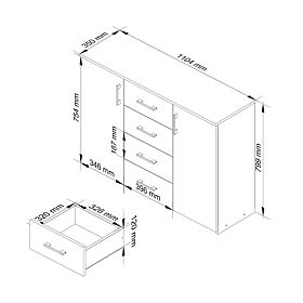 KOMÓD K45 PK FEHÉR FÉNYES