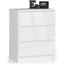 KOMÓD K60 3SZ CLP PK FEHÉR FÉNYES