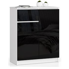 KOMÓD K80 2D 1SZ CLP PK FEKETE FÉNYES