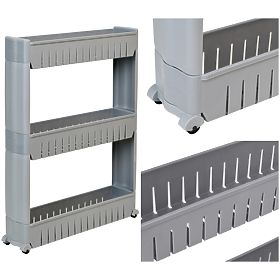 Konyhai fürdőszobai polc szürke 3 szint Leira