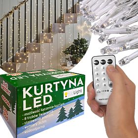 Kültéri 304 LED függöny távirányítóval, Tutumi