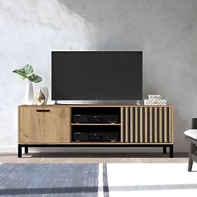 LAMINO RTV-1 TV állvány craft tölgy/fekete, lábak: fekete