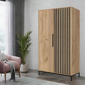 LAMINO S-1 szekrény craft tölgy/fekete, lábak: fekete