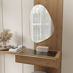 Libia arany keretes függő tükör, 76x51 cm, szabálytalan alak