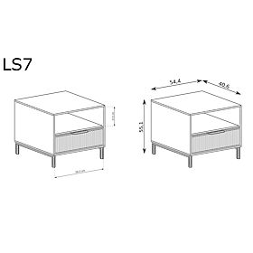 LINKaSTYLE éjjeliszekrény LS7 kasmír, Halmar