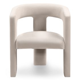 Lory relaxációs fotel, világos bézs, bársony