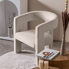 Lory relaxációs fotel, világos bézs, bársony