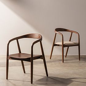 Ludvika fa szék, lekerekített, dió