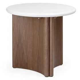 Marlo II oldalsó asztal 50 cm, krémfehér/dió, mikrocemen