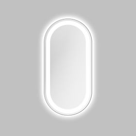 Mattia LED világítású tükör, 100x50 cm, ovális, ezüst, páramentesítő