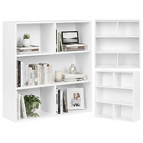Modern álló polc nappaliba és hálószobába, 3 szintes, fehér, ModernHome