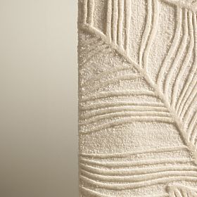 Mona téglalap alakú, tuftált, gyapjú, krémszínű szőnyeg, levelekkel, Szőnyeg mérete: 190x290