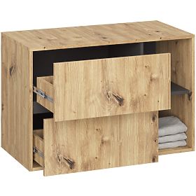 MOSDÓ ALATTI SZEKRÉNY NYÍLÁSOKKAL VAMI W90 UM 2SZ 2P ARTISAN TÖLGY / GRAFIT SZÜRKE