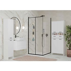 NINA 1K FEHÉR Fürdőszobai Szekrény 1 Ruhakosár Polc Oszlop Fürdőszobába