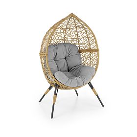 OSKAR kerti szék - natúr / világosszürke