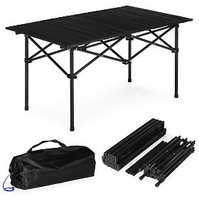 Összecsukható túraasztal 95x55 cm kempingezéshez táskával fekete MultiGarden, MultiGarden