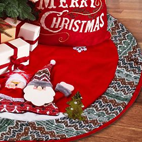 Piros karácsonyfa alátét YX22025 80 cm