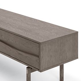 Quadri TV szekrény fiókokkal, tömör tölgyfa, furnér, eszpresszó barna