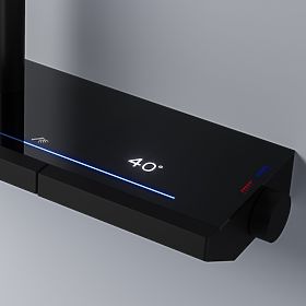 REA Pedro Fekete termosztátos zuhanykészlet