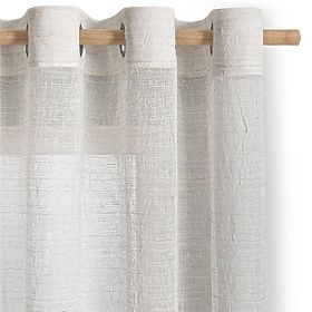 RESTILO DRIMAR függöny bézs szín modern stílus ezüst karikák anyag len, mikroszálas 140x270