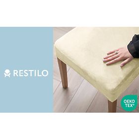 RESTILO SENTO krémszínű sima klasszikus stílusú székhuzat