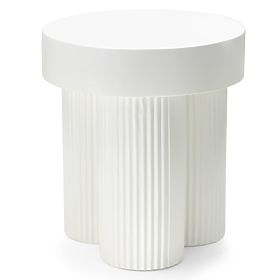 Salerno dohányzóasztal 45 cm, kerek, fehér, barázdált