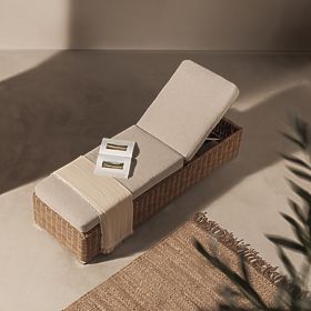 Sandy állítható kerti nyugágy, technorattan, bézs