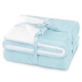 SHLEEPY takaró világoskék színben, jacquard mintával, klasszikus stílusban, 70x150