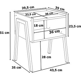 SKIVE MODERN OAK éjjeliszekrény