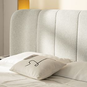 Snoovia kárpitozott ágy 160x200 cm, ráccsal és tárolóhellyel, világos bézs