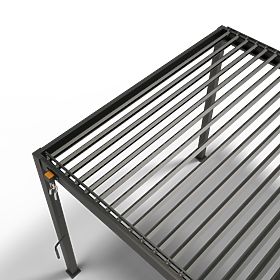 Szabadon álló Antilla alumínium kerti pergola, 4x3 m, bioklimatikus, mozgatható lamellák, antracit