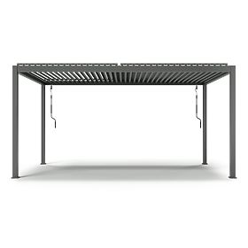 Szabadon álló Antilla alumínium kerti pergola, 5x3 m, bioklimatikus, mozgatható lamellákkal, antraci