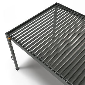 Szabadon álló Antilla alumínium kerti pergola, 6x3 m, bioklimatikus, mozgatható lamellák, antracit