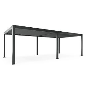 Szabadon álló Lumera kerti pergola alumíniumból, 4x8 m, bioklimatikus, LED világítással, elektromos
