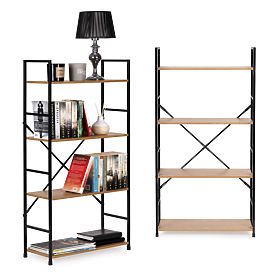 Széles fa polc 4 polccal, modern LOFT, MODERNHOME