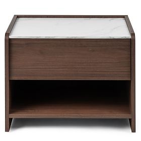 Tanami éjjeliszekrény villa dió, Crystal márvány, lekerekített