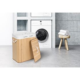 Természetes bambusz szennyestartó 2 rekesszel