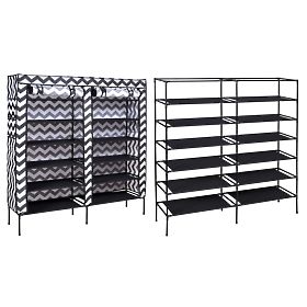 Textil cipőszekrény Gabi - zebra